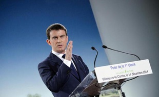 Le Premier ministre Manuel Valls, le 11 décembre 2014 à Bailly-Romainvilliers
