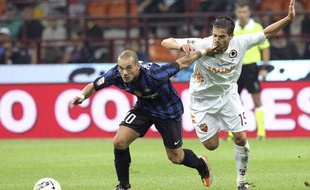 Wesley Sneijder, le 17 septembre 2011 contre l'AS Roma, à Milan.