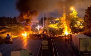 Barrage dans la nuit du 28 au 29 août sur l'A1 près de Roye