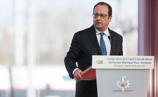 François Hollande, lors de l'inauguration des infrastructures de la LGV Paris-Bordeaux, mardi 28 février.