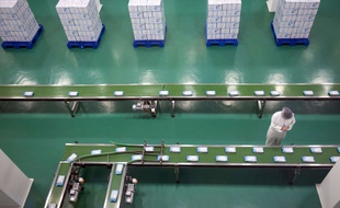 Une usine de fabrication de lait en poudre. Photo d'illustration.