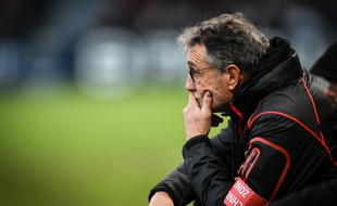 Le manager général du Stade Toulousain Guy Novès lors du match de Coupe d'Europe contre les Anglais de Bath, le 18 janvier 2015.