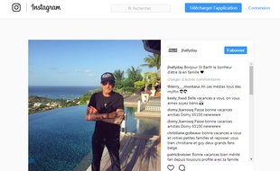 Capture d'écran de la photographie publiée par Johnny Hallyday sur Instagram depuis Saint-Barthélémy, dans les Caraïbes.