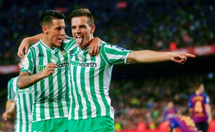 Giovani Lo Celso célèbre un but inscrit sous les couleurs du Betis Séville.