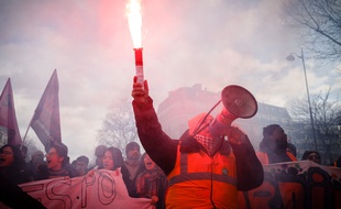 Manifestation contre la réforme des retraites à Paris, le 29 janvier 2020.