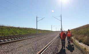 Le chantier de la LGV Bretagne Pays de la Loire, ici en septembre 2015 à hauteur de Châteaugiron, en Ille-et-Vilaine.