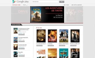 Capture d'écran de la boutique de films du Google Play, lancée le 29 mars 2012.