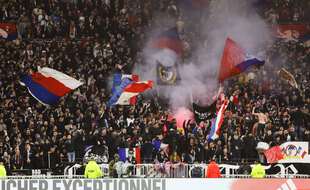 Le virage nord du Parc OL, le 21 novembre lors du match interrompu contre l'OM.