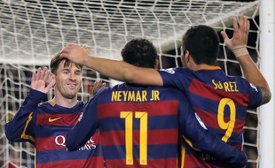 Le trio MSN du Barça, le 28 novembre 2015