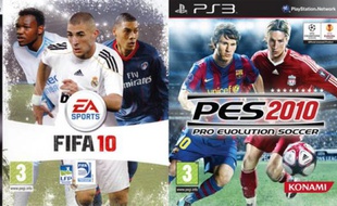 Les jaquettes de PES 2010 et FIFA 10 sur Playstation 3