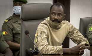 Le nouvel homme fort du Mali, le colonel Assimi Goïta, à Bamako le 22 août 2020.