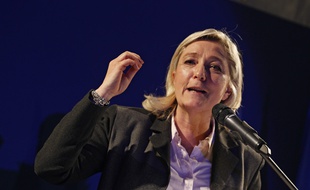 Meeting de Marine Le Pen, présidente du Front National, pour soutenir Eric Dillies, candidat du FN à Lille.