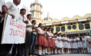 Manifestations de colère en Inde le 14 mars après le viol en réunion d'une religieuse âgée de 75 ans.