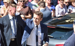 Le Président Emmanuel Macron a voté au Touquet dimanche 11 juin 2017.