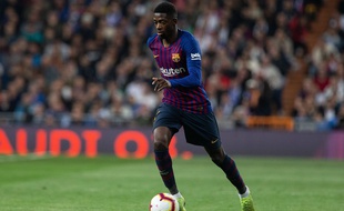 Ousmane Dembélé avec le Barça lors d'un match contre le Real Madrid, le 2 mars 2019.