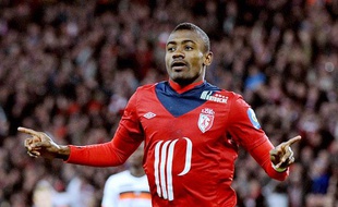 L'attaquant lillois Salomon Kalou, le 7 avril 2013, contre Lorient.