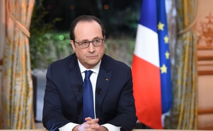 Le chef de l'Etat François Hollande à l'Elysée pour une interview télé, le 11 février 2016.