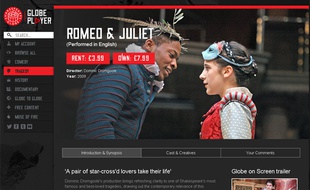La plateforme Globe Player permet de visionner des pièces de Shakespeare à la demande.