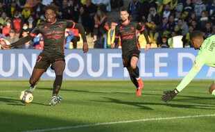 Mohamed Bayon buteur face à Nantes, le 23 octobre 2021.