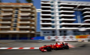 Le pilote Ferarri Kimi Raikkonen sur le circuit de Maonaco, le 24 mai 2009
