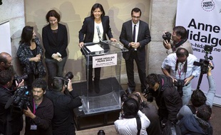 Anne Hidalgo lors de la présentation des grandes lignes de son programme de campagne, le 23 septembre 2013.