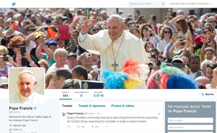 Capture d'écran du compte Twitter du pape François, le 28 avril 2015.