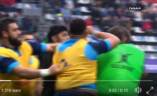 L'échauffement un peu particulier des joueurs de Montpellier avant le match face au Racing 92.
