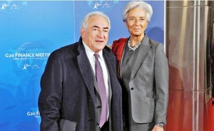 Dominique Strauss-Kahn et Christine Lagarde en février à Bercy.