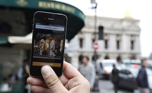 Paris le 02 juillet 2013. Illustration application I Phone Cinemacit