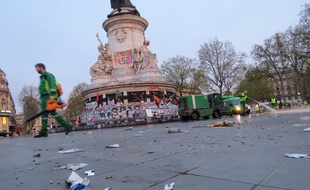 La place de la République ce jeudi matin
