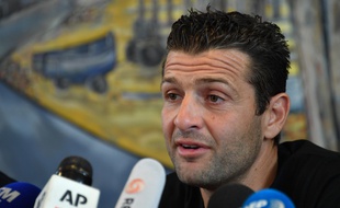 Franky Zapata lors de sa conférence de presse.