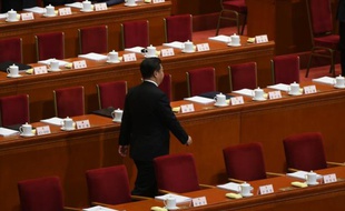 Le président chinois Xi Jinping à l'Assemblée nationale populaire (ANP), chambre d'enregistrement du régime chinois, 5 mars 2016 à Pékin