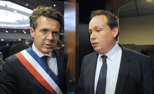 Christophe Béchu et Frédéric Béatse (PS), en 2014