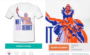 Tee-shirt Nuit Debout créé par Tee4Tee et vendu sur le site Spreadshirt.