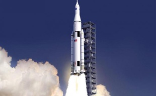 Le Space Launch System, ou SLS, le futur lanceur lourd de la Nasa, qui devrait effectuer son premier vol en 2017.
