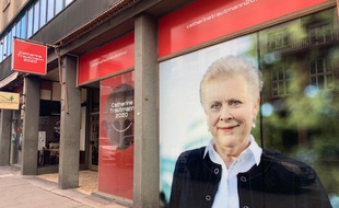 Le local de campagne de la nouvelle candidate PS Catherine Trautmann, dimanche 16 février 2019.