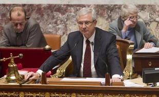 Claude Bartolone, le président de l'Assemblée Nationale, lors des questions au gourvernement, le 10 avril 2013.