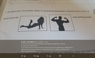 L'exercice de SVT a été posté sur les réseaux sociaux par la belle-mère d'un élève.