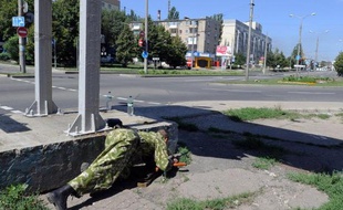 Un séparatiste prorusses à Donetsk en Ukraine, le 21 juillet 2014