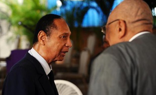L'ancien président haïtien Jean-Claude Duvalier, le 5 juillet 2014 à Port-au-Prince