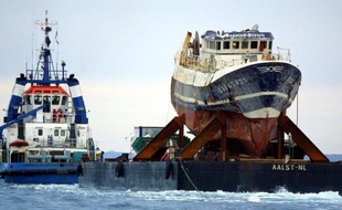 Le chalutier breton Bugaled Breizh, dont le naufrage avait fait 5 morts le 15 janvier 2004 au large de la Grande-Bretagne.