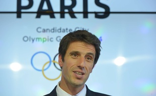 Tony Estanguet, le co-président de Paris 2024, lors de la conférence de presse de clôture de la visite du CIO le 16 mai 2017.