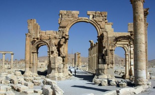L'Arc de triomphe de Palmyre, le 19 juin 2010 en Syrie