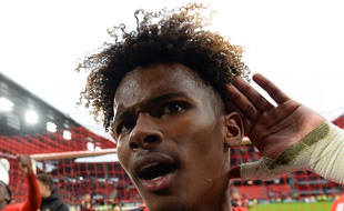 Yann Gboho a sauvé le Stade Rennais en marquant dans le temps additionnel ce dimanche 27 octobre face à Toulouse. JEAN-FRANCOIS MONIER / AFP