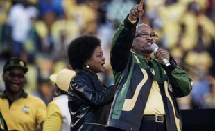 Jacob Zuma lors d'un meeting le 4 mai 2014 à Johannesburg
