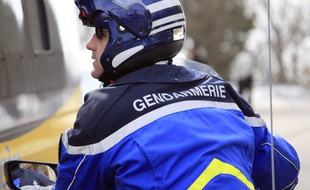 Un gendarme à moto. Illustration