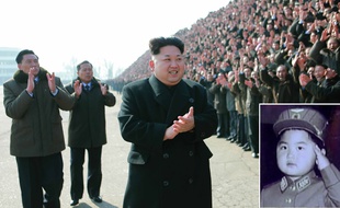Photomontage de Kim Jong-un en 2015 et lorsqu'il était enfant, un des rares portraits officiels diffusés par l'agence de presse nord-coréenne KCNA.