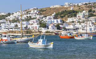 Un vieux port sur l’île de Mykonos, le 27 août 2020.
