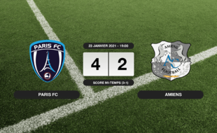 Ligue 2, 21ème journée: 4-2 pour le Paris FC contre Amiens au stade Charléty