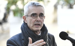 Yves Veyrier, secrétaire général de Force Ouvrière, devant l'Elysée le 13 février 2020.